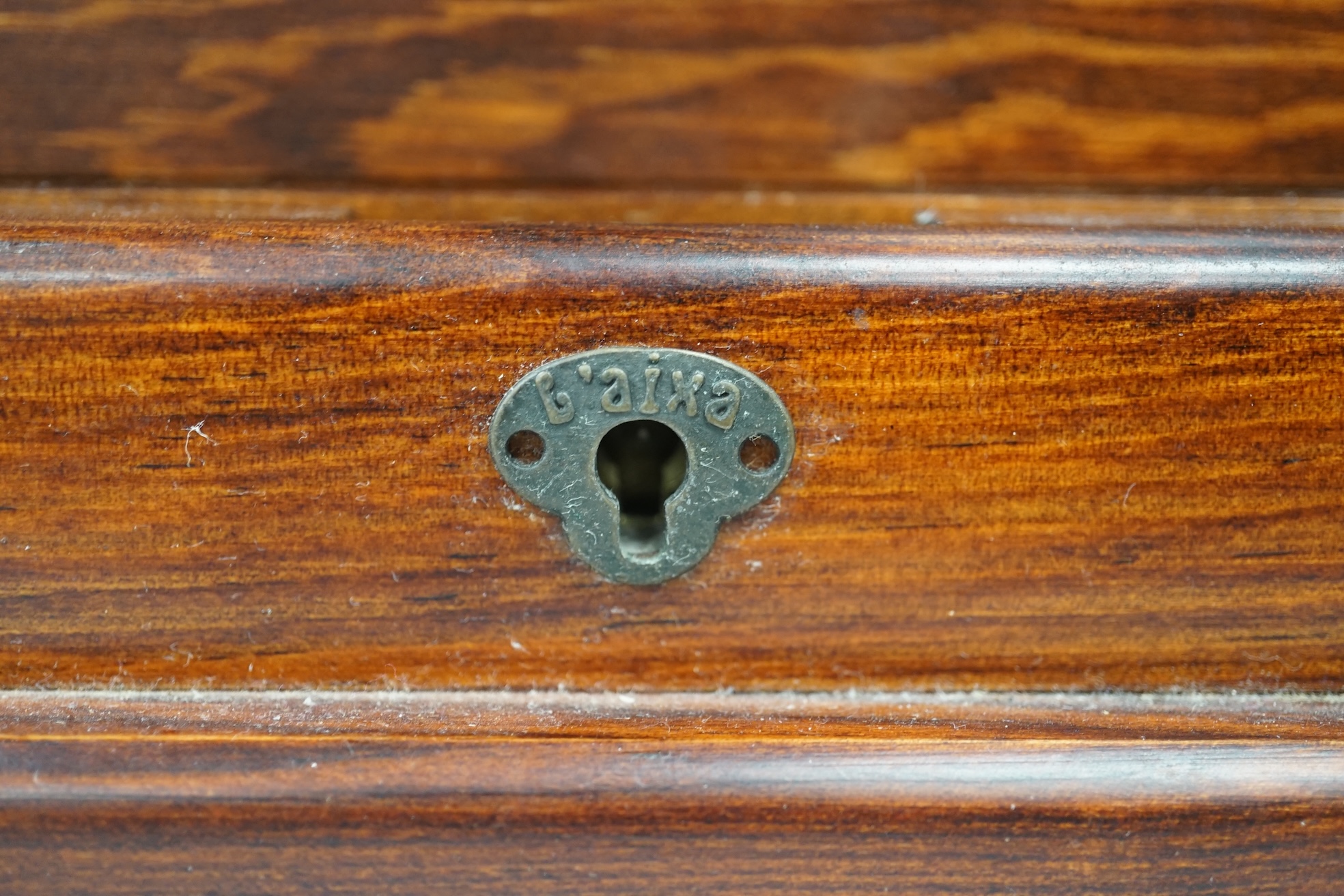 A tambour fronted stationery rack, 30cm high. Condition - fair